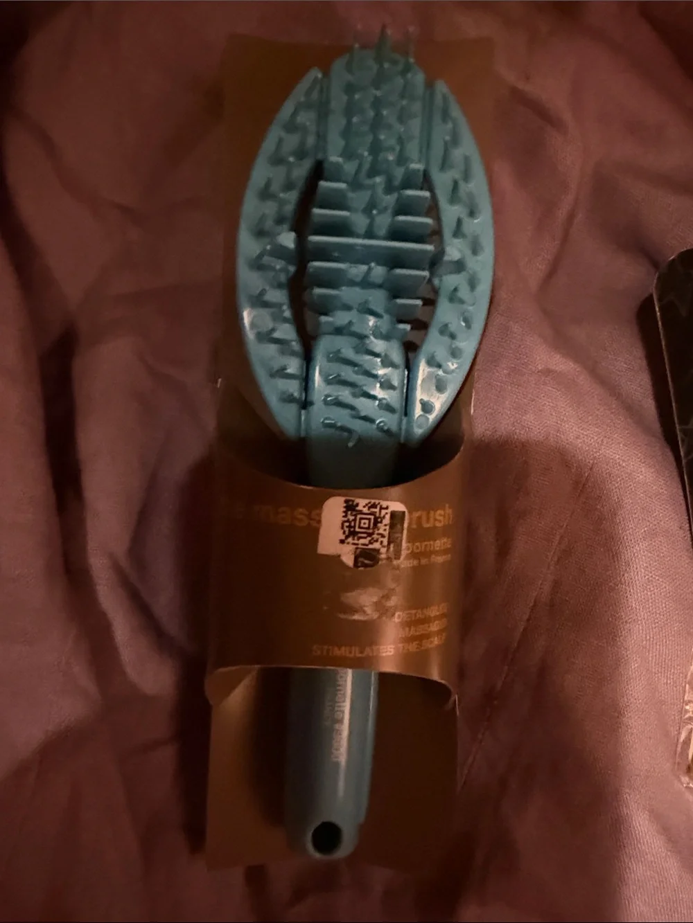 Blue Detangling Hair Brush with Orange Floral Pouch etc